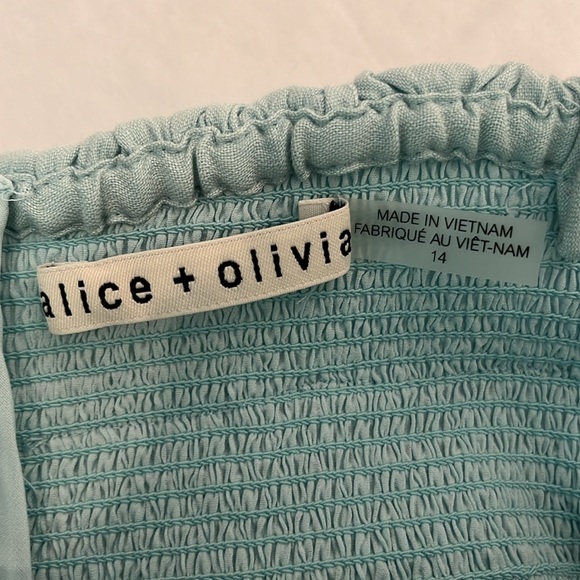 Alice + Olivia Ruffle Tier Top in Powder Blue Size 14 - Picture 7 of 9